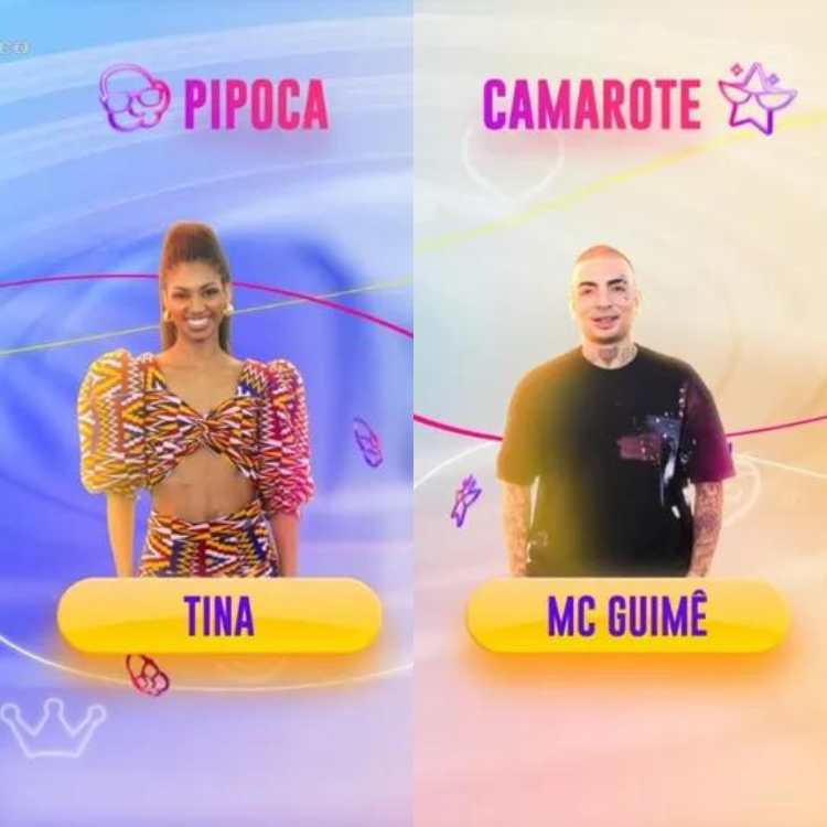 Foto de Tina e MC Guimê do Big Brother Brasil 23.