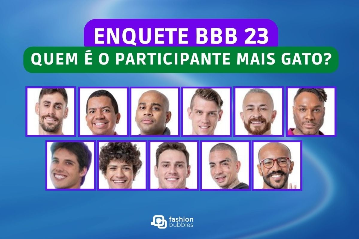 Montagem com os homens do Big Brother Brasil para ilustrar a enquete BBB 23 de participante mais gato