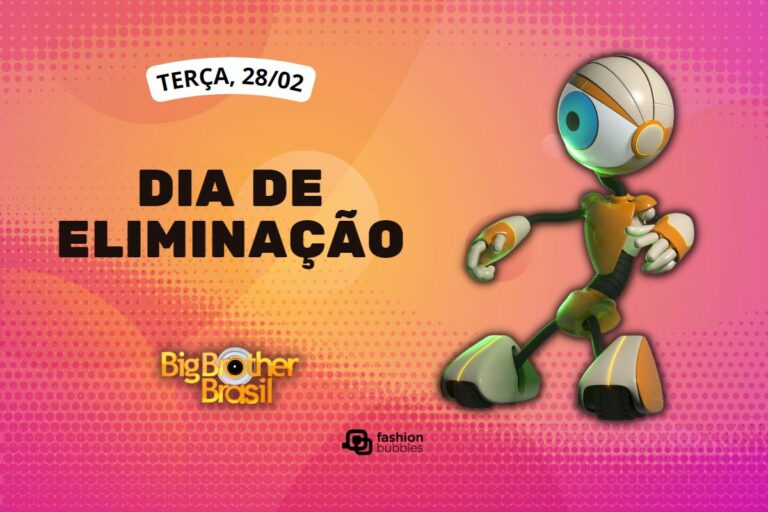 fundo rosa e laranja com imagem do robô e que horas começa o BBB 23 hoje, 28/02