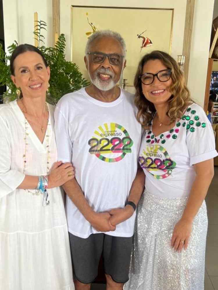 Janja, Gilberto Gil e Flora no Carnaval 2023 em Salvador.