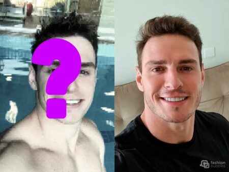 Montagem com foto do antes e depois de Gustavo do BBB 23.