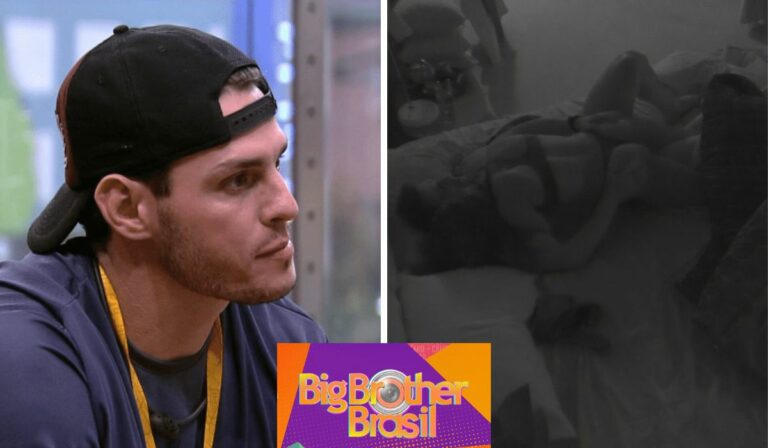 Montagem com fotos de Gustavo e Key no BBB 23