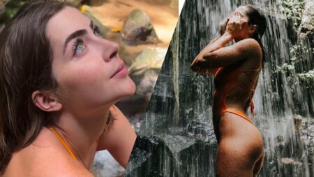 Jade Picon surge com “maiô cavadão” em cachoeira e arranca suspiros dos fãs: “Maravilhosa”