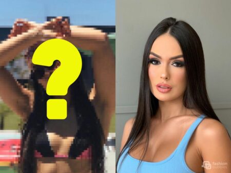 Montagem com foto do antes e depois de Larissa do BBB 23.
