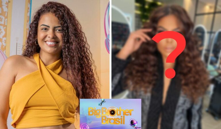 Montagem com fotos de antes e depois de Paula Freitas