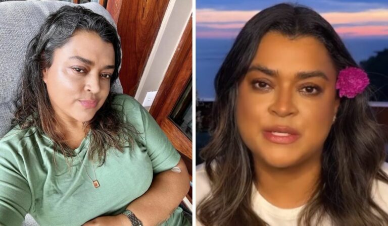 Montagem com fotos de Preta Gil