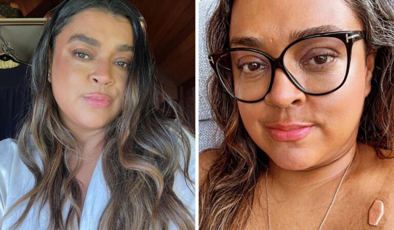 Montagem com fotos de Preta Gil