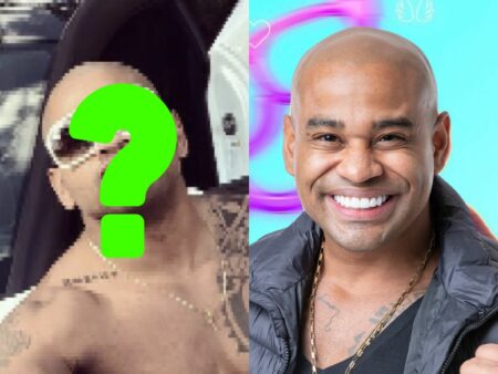 Montagem do antes e depois de Cezar Black do BBB 23.