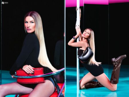 Gisele Bundchen na campanha da nova coleção de inverno 2023 da Arezzo.