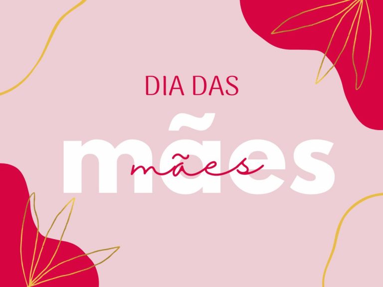 fundo rosa com bordas vermelha e escrito "Dia das Mães"