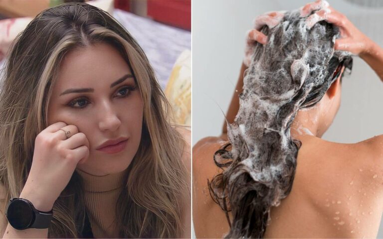 Amanda e mulher lavando o cabelo.