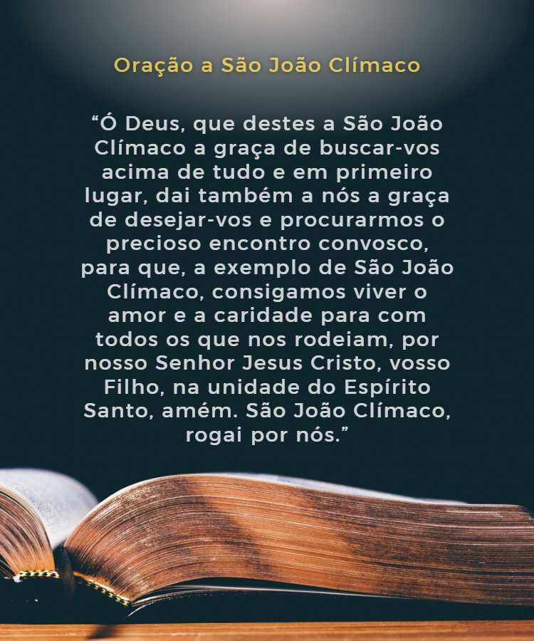 Oração a São João Clímaco escrita em foto de bíblia, 30 de março.