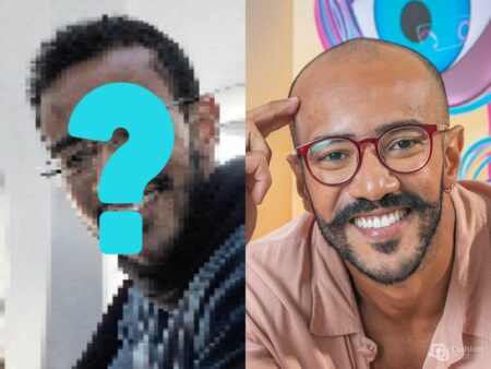 Montagem com antes e depois de Ricardo "Alface" do BBB 23.