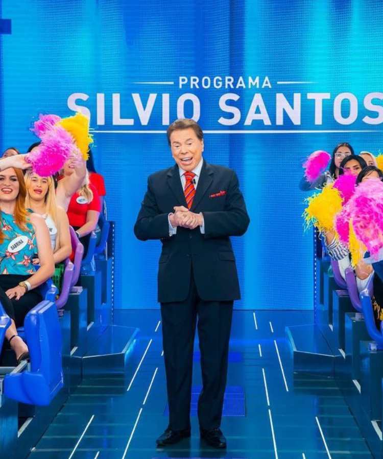 Silvio Santos em seu programa no SBT.