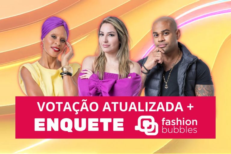 Montagem com fotos dos participantes do 14º Paredão para a Enquete Fashion Bubbles BBB 23: Aline Wirley, Amanda Meirelles e Cezar Black