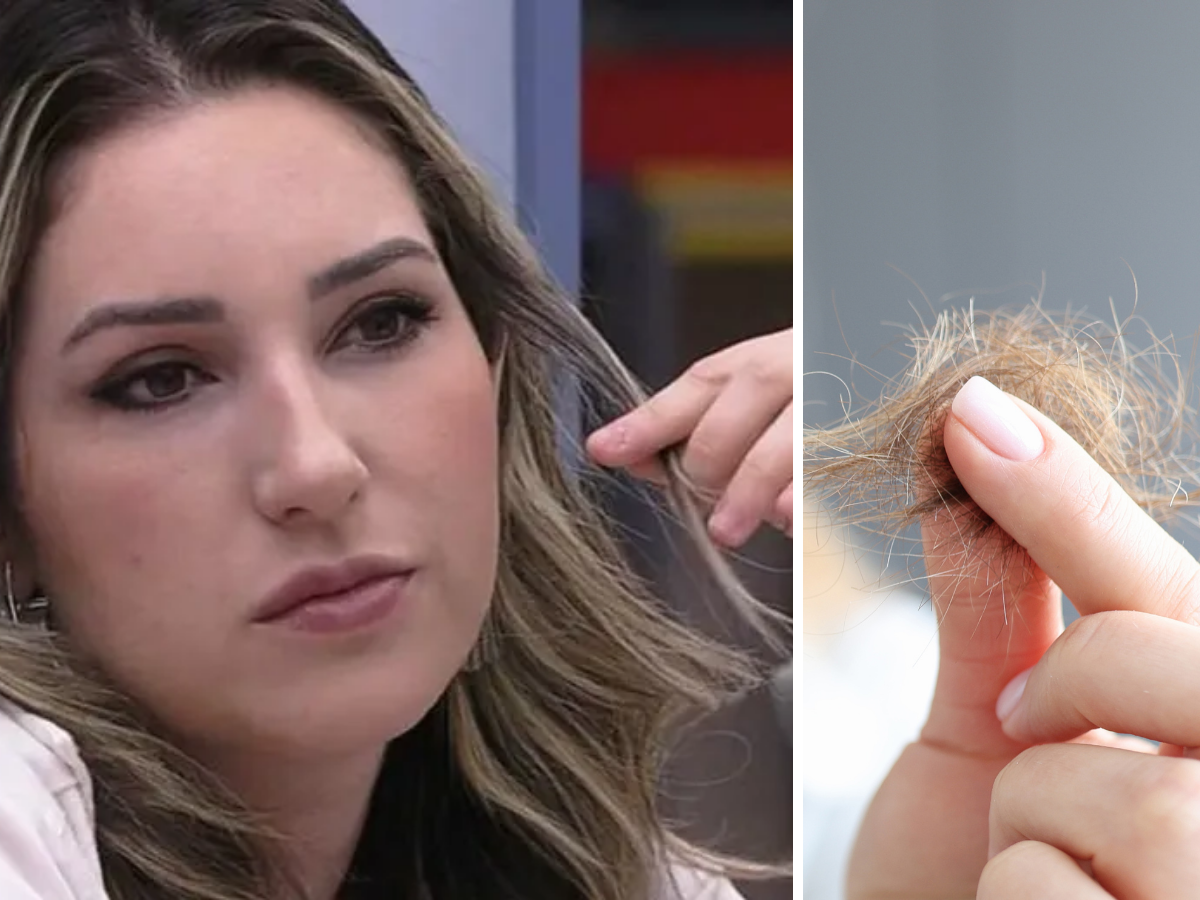 Amanda Meirelles do bb 23 mexendo em cabelo com sintomas de tricotilomania