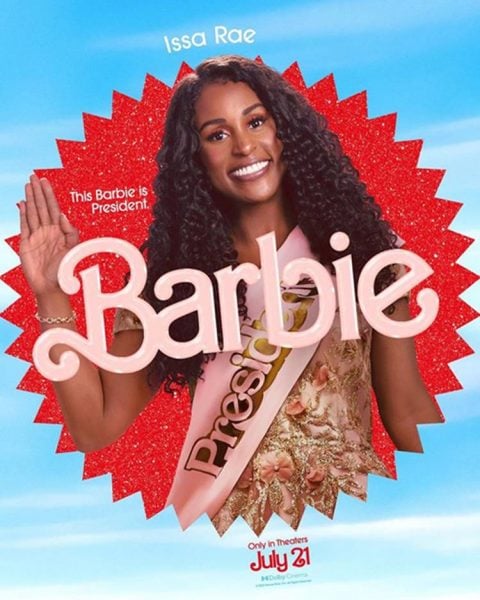 Cartaz do filme Barbie com a Barbie de Issa Rae