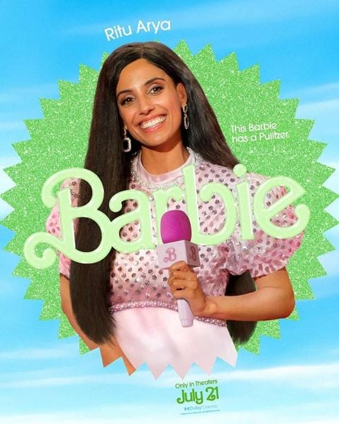 Cartaz do filme Barbie com a Barbie de Ritu Atya