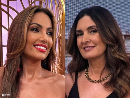 Montagem com fotos do rosto de Patrícia Poeta e Fátima Bernardes, apresentadoras.
