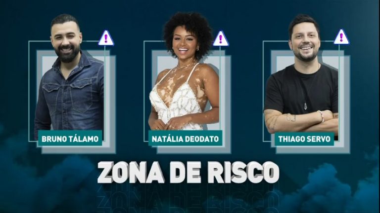 Zona de Risco de A grande Conquista com Bruno, Natália e Tiago antes da Prova da Virada