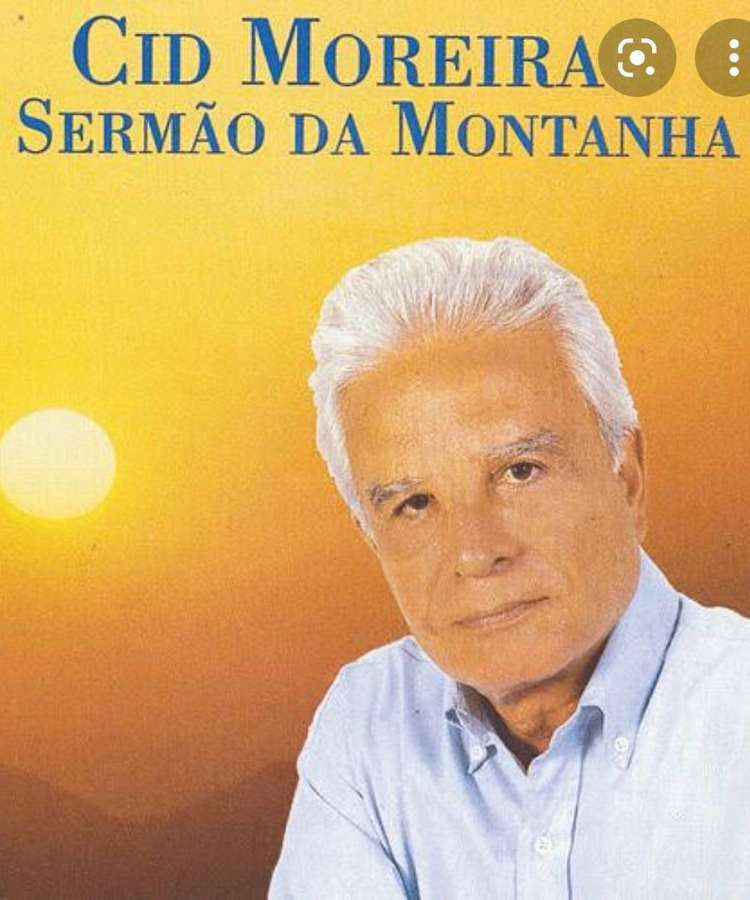 Capa do disco Sermão da Montanha, de Cid Moreira, aos 64 anos na foto