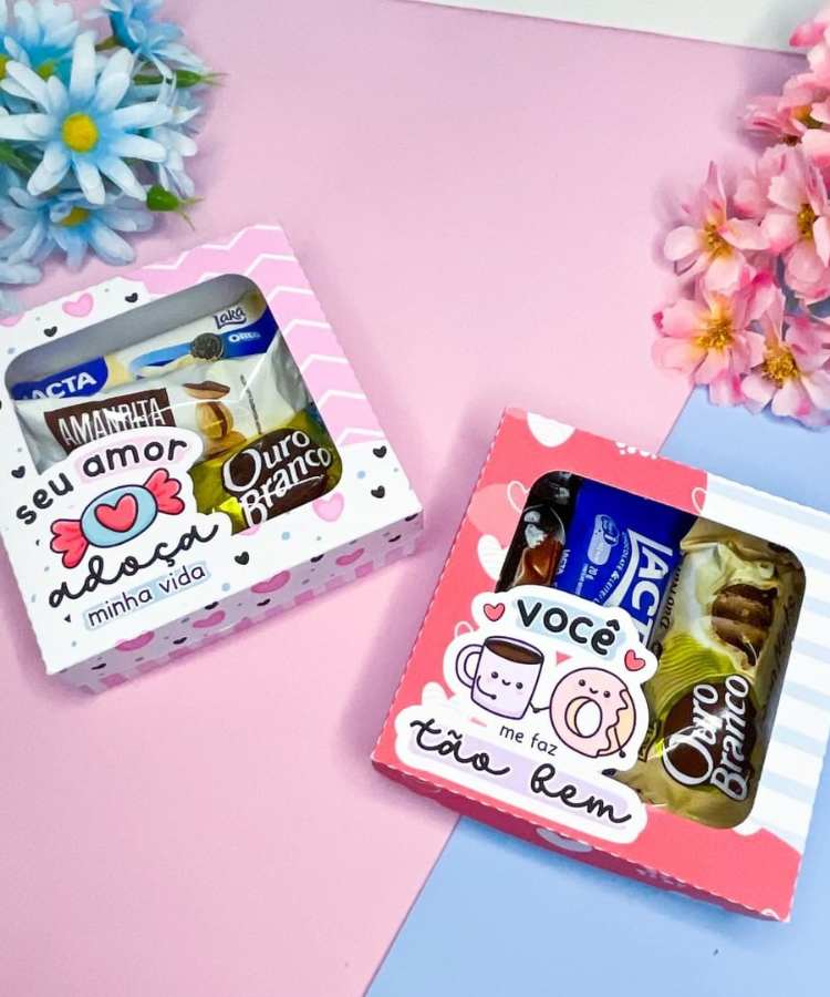 Papelaria fofa caixa de chocolates personalizada DIY Dia dos Namorados