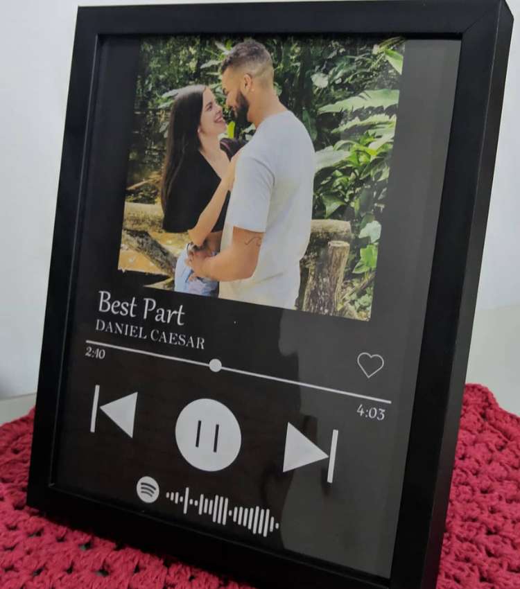 Quadro com música do Spotify para presentear namorado