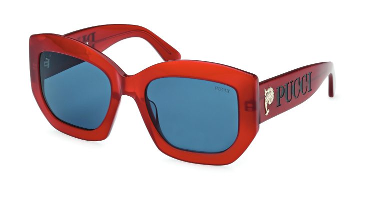 óculos de sol vermelho da marca pucci