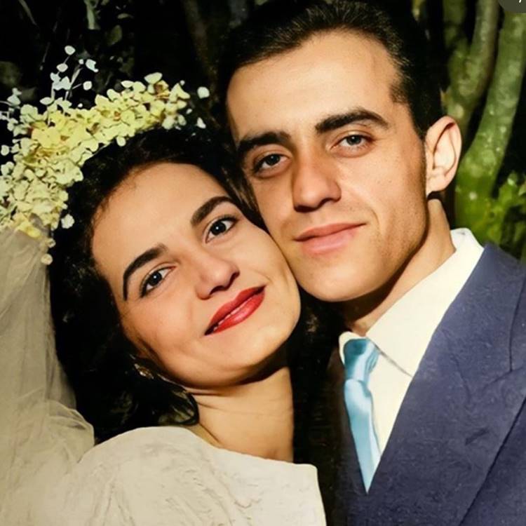 O ator e a atriz Rosamaria Murtinho, em seus casamento.