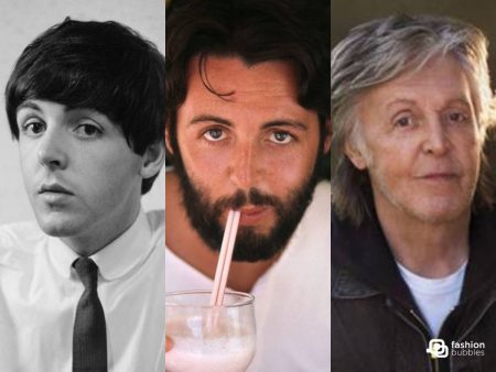 Montagem com 3 fotos de Paul McCartney ao longo da vida