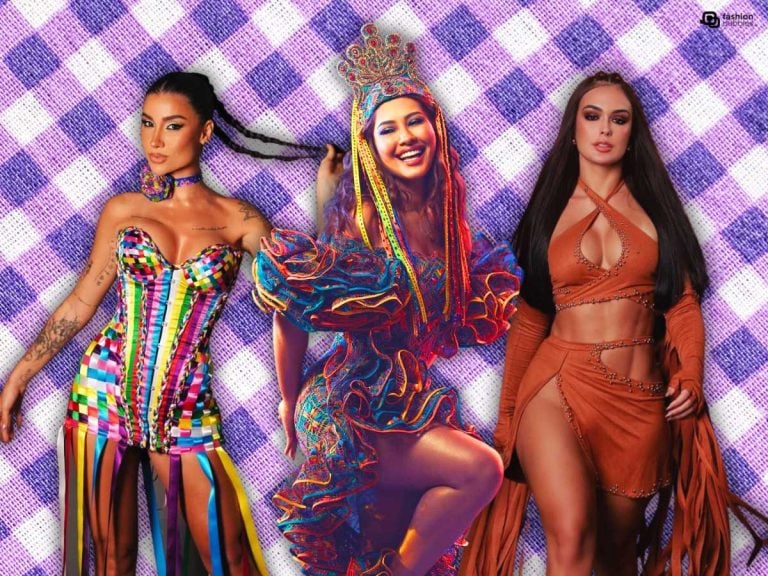 Montagem com fotos dos looks de Bianca Andrade, Thaynara OG e Larissa Santos no São João da Thay 2023