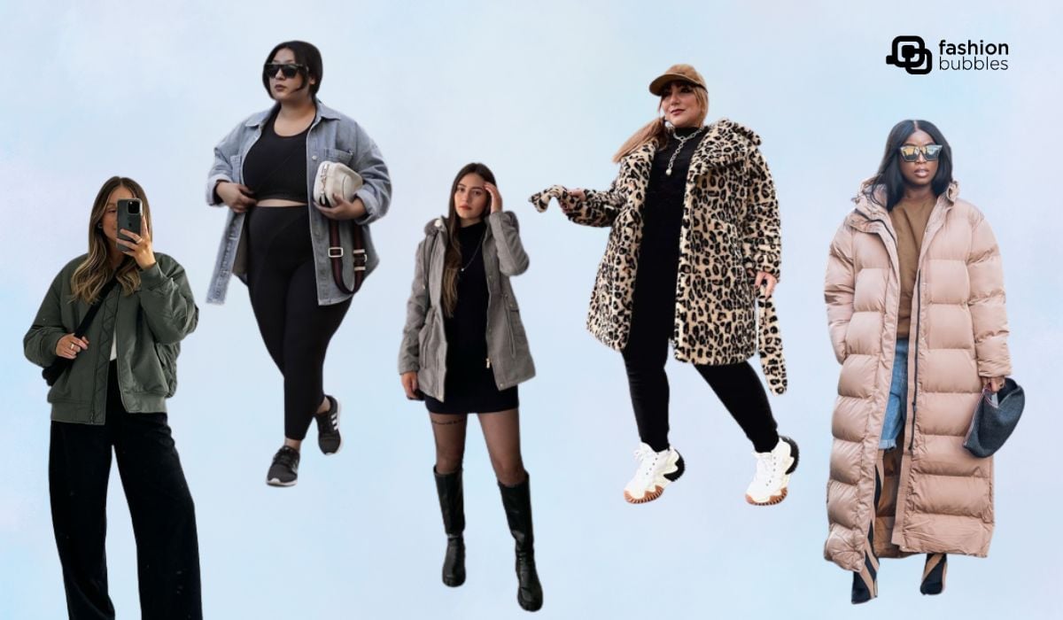 5 mulheres com modelos variados de casacos de inverno