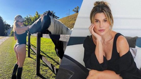 Flávia Alessandra na fazenda.