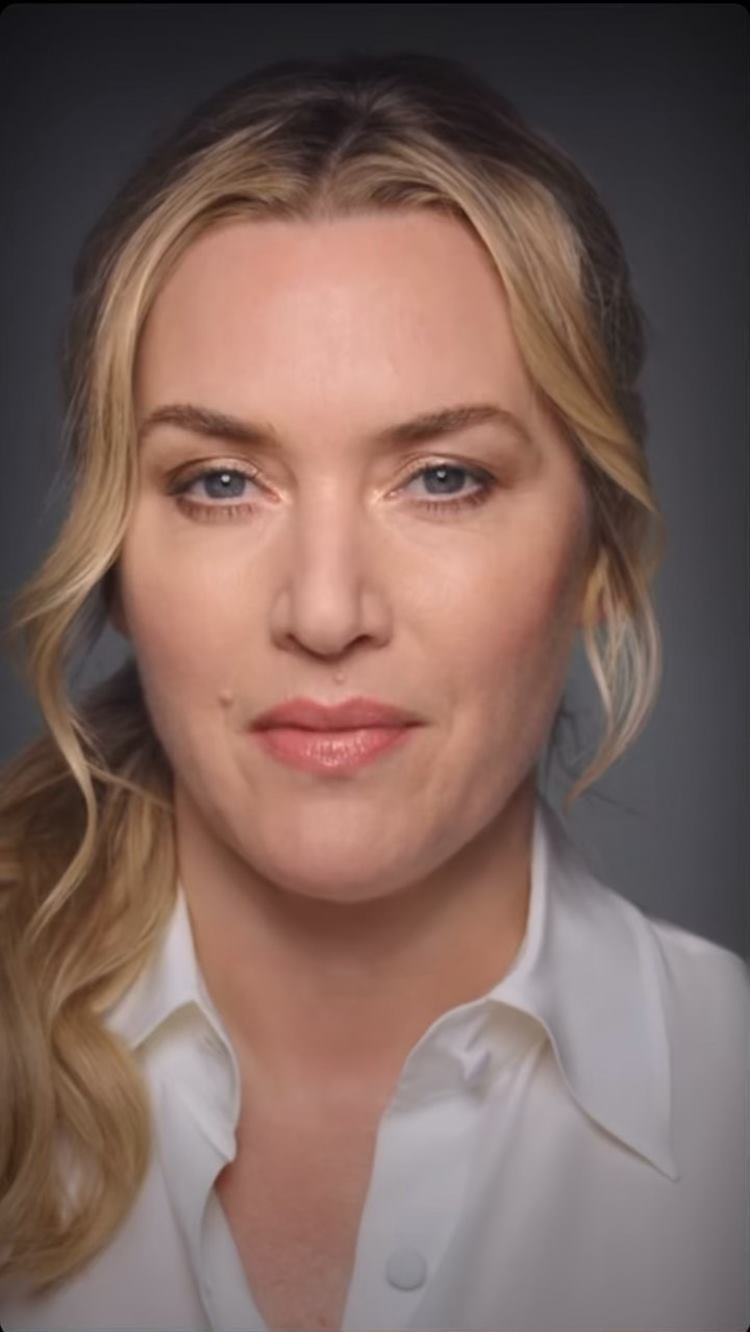 Print da atriz Kate Winslet em vídeo da marca Loreal Paris