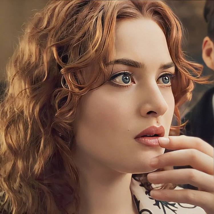 Atriz Kate Winslet no filme Titanic 1997