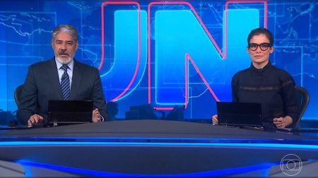 William Bonner e Renata Vasconcellos no JN da Globo.