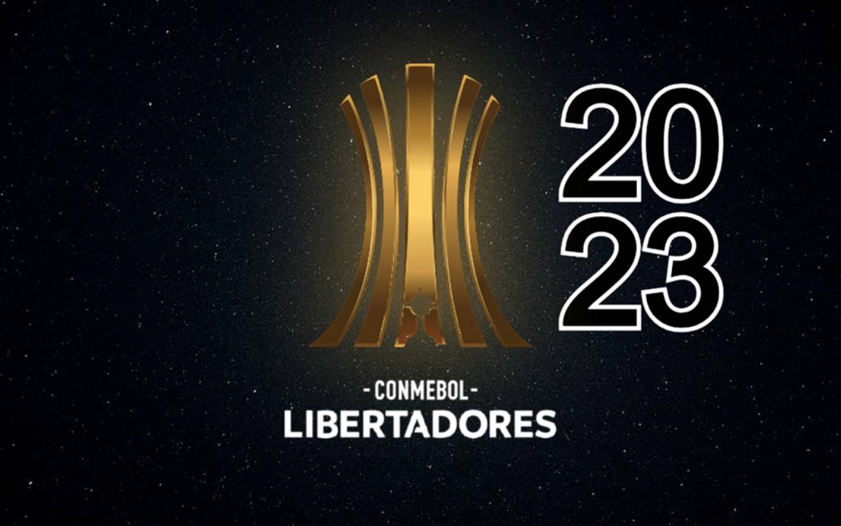 fundo preto com logo da Copa Libertadores 2023