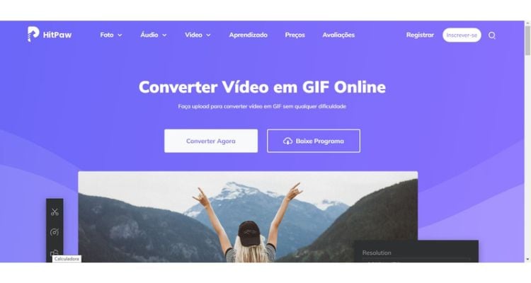 print do site HitPaw Video Converter, para transformar vídeo em GIF