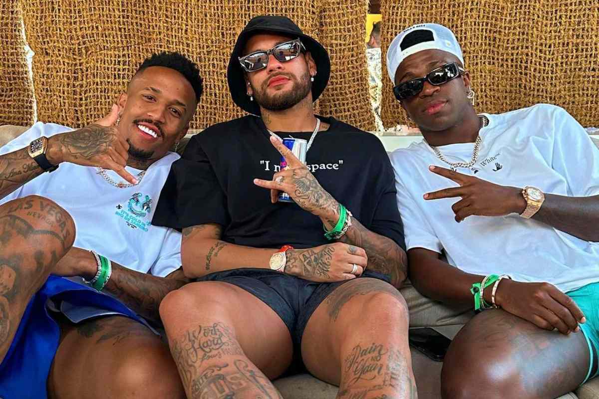 Neymar, Éder Militão e Vini Júnior