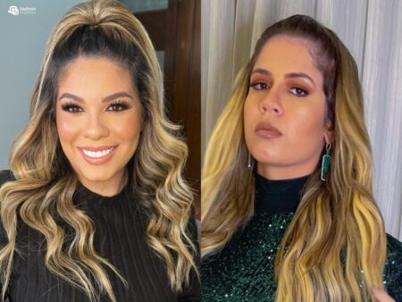 Foto de Val Pinheiro cantora e de Marília Mendonça lado a lado