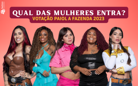 Montagem com fundo vermelho com as participantes do Paiol de A Fazenda 2023