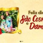 Montagem com foto de imagens de São Cosme e Damião