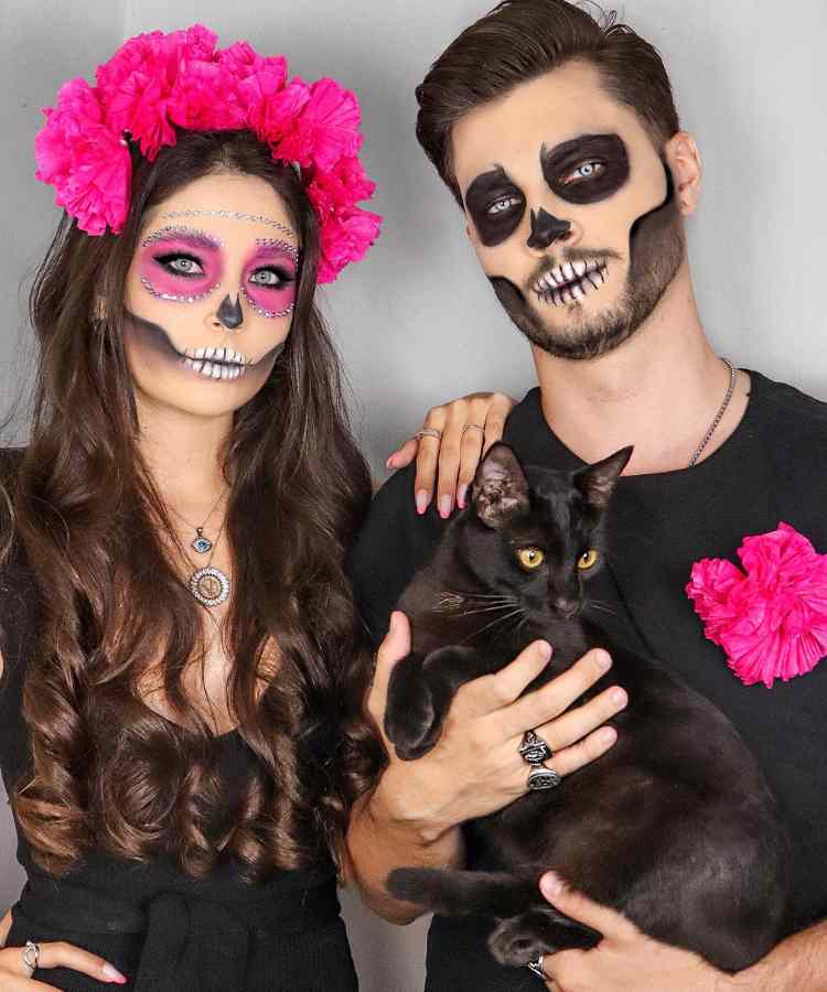 Fantasia de casal para o Halloween: Caveira Mexicana
