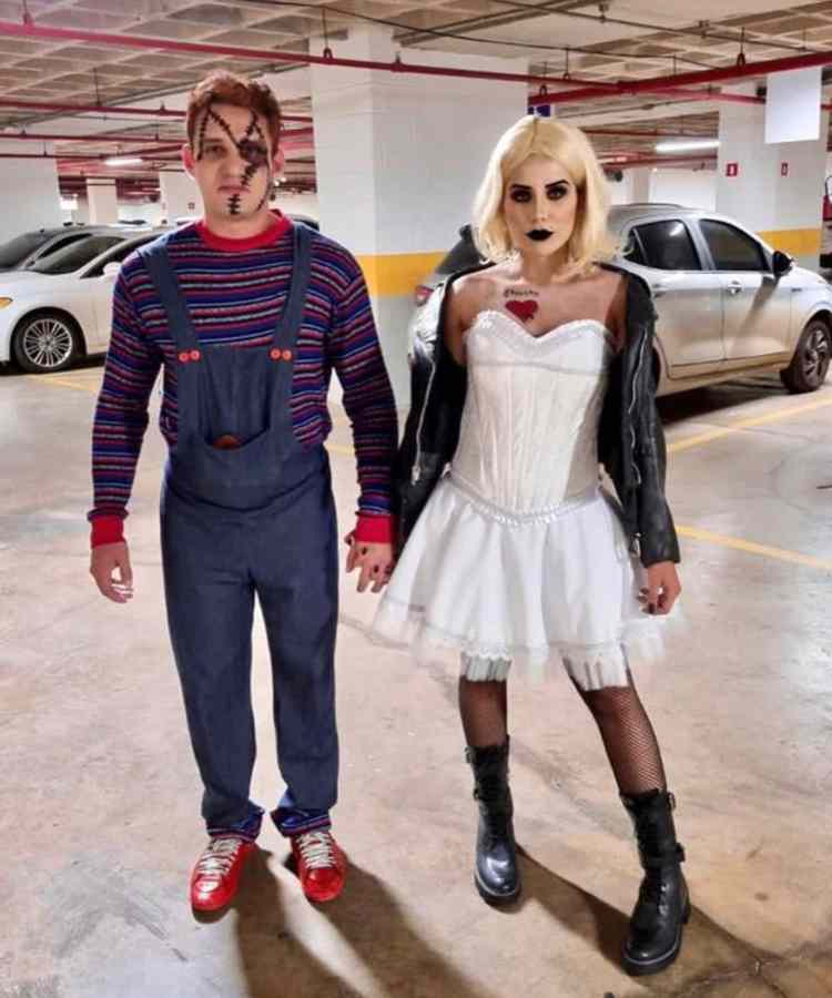 Fantasia de casal para o Halloween: Chucky e Tiffany