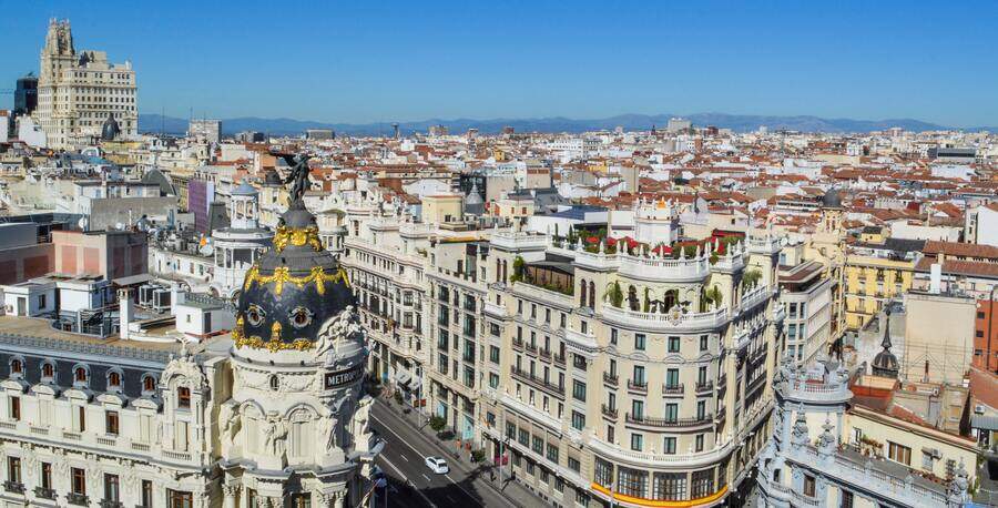 Imagem panorâmica de Madri, capital da Espanha