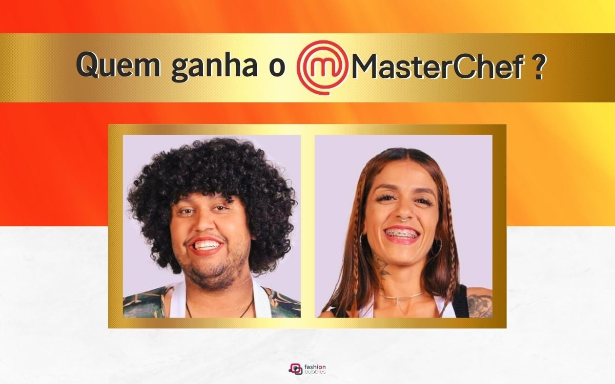 Montagem com foto de Wilton e Ana Carolina, finalistas do MasterChef Brasil 2023