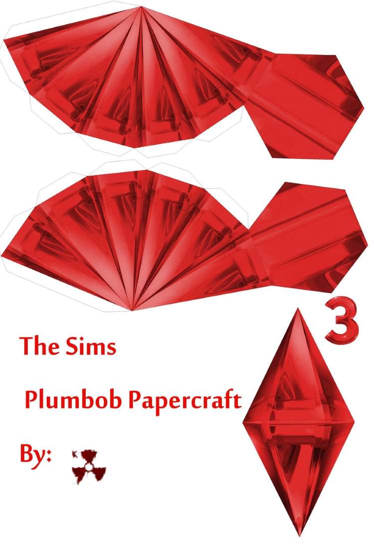Molde prisma vermelho para tiara de The Sims