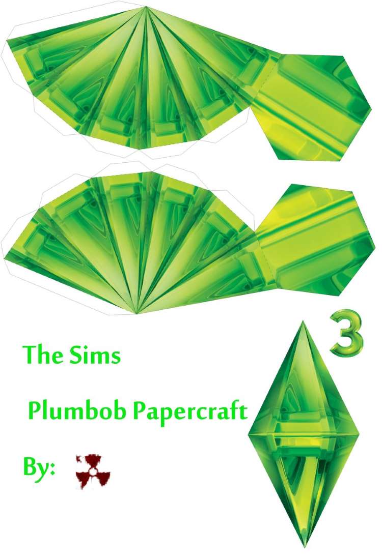 Molde prisma verde para tiara de The Sims