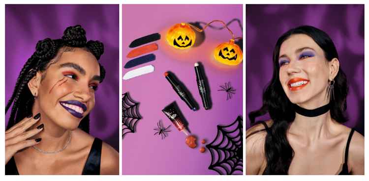 produtos e maquiagem de halloween