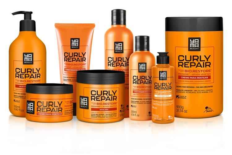 8 produtos de cabelo de embalagem laranja